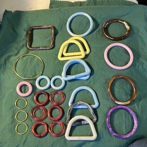 Macrame Vintage Plastic Rings 26 various